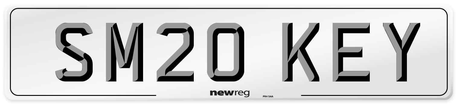 SM20 KEY Number Plate from New Reg